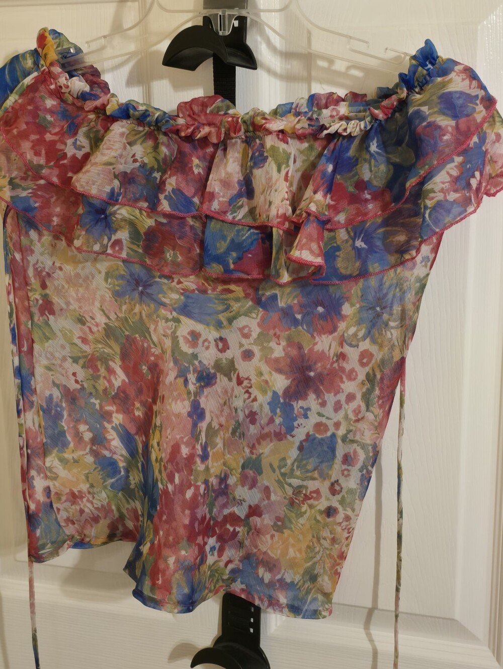 Misope Floral Ruffle Off-Shoulder Blouse - Multicolor